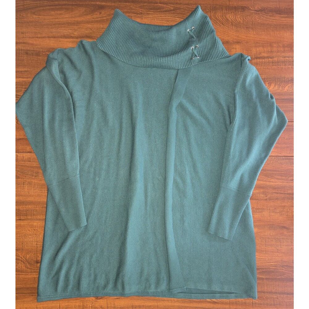 JM Collections Green Long Sleeve Turtle Neck Sweater Sz M